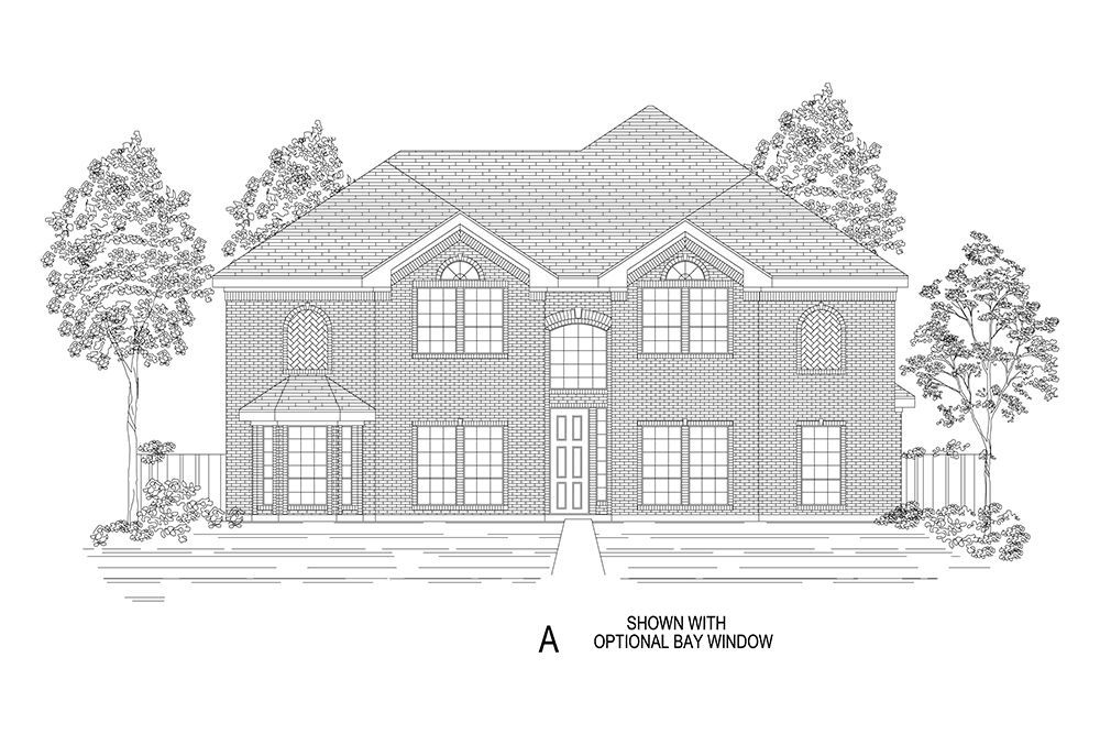 Brentwood 3FS (w/Media) Elevation A w/ Options