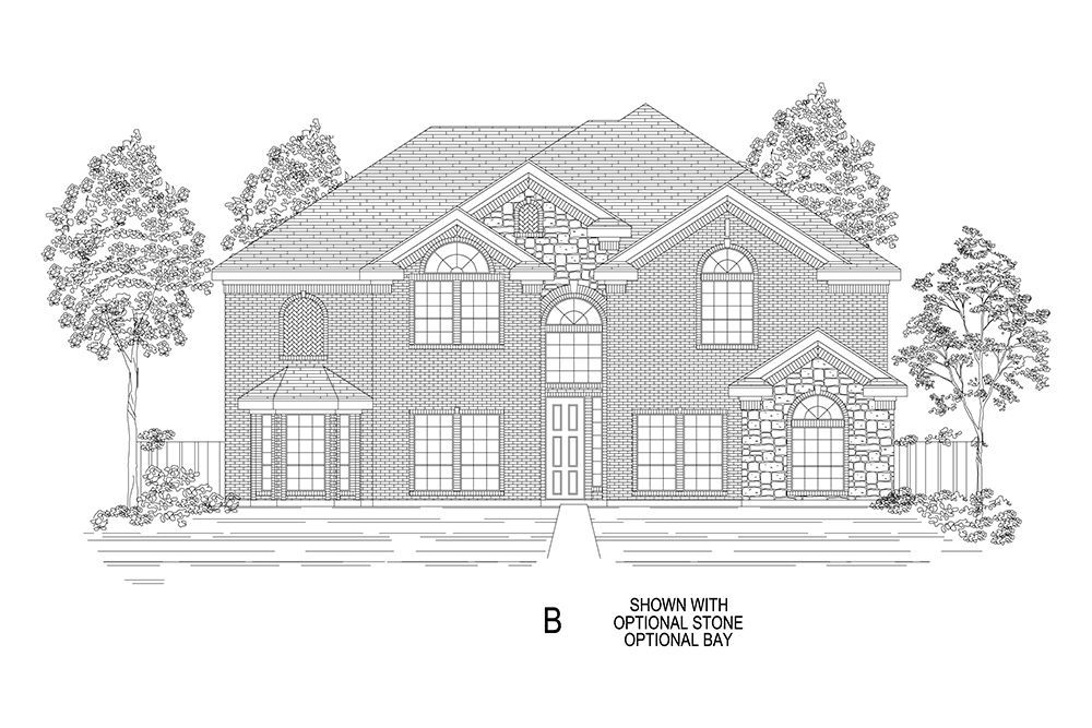 Brentwood 3FS (w/Media) Elevation B w/ Options