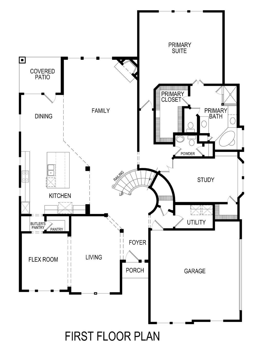 Brentwood 3FS (w/Media) First Floor Plan
