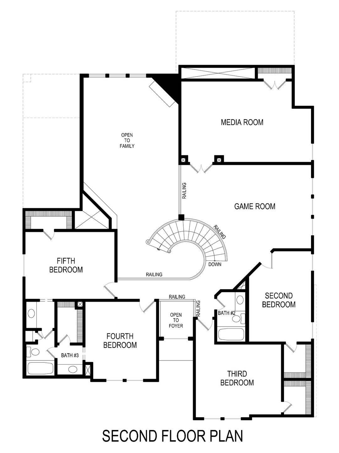 Brentwood 3FS (w/Media) Second Floor Plan