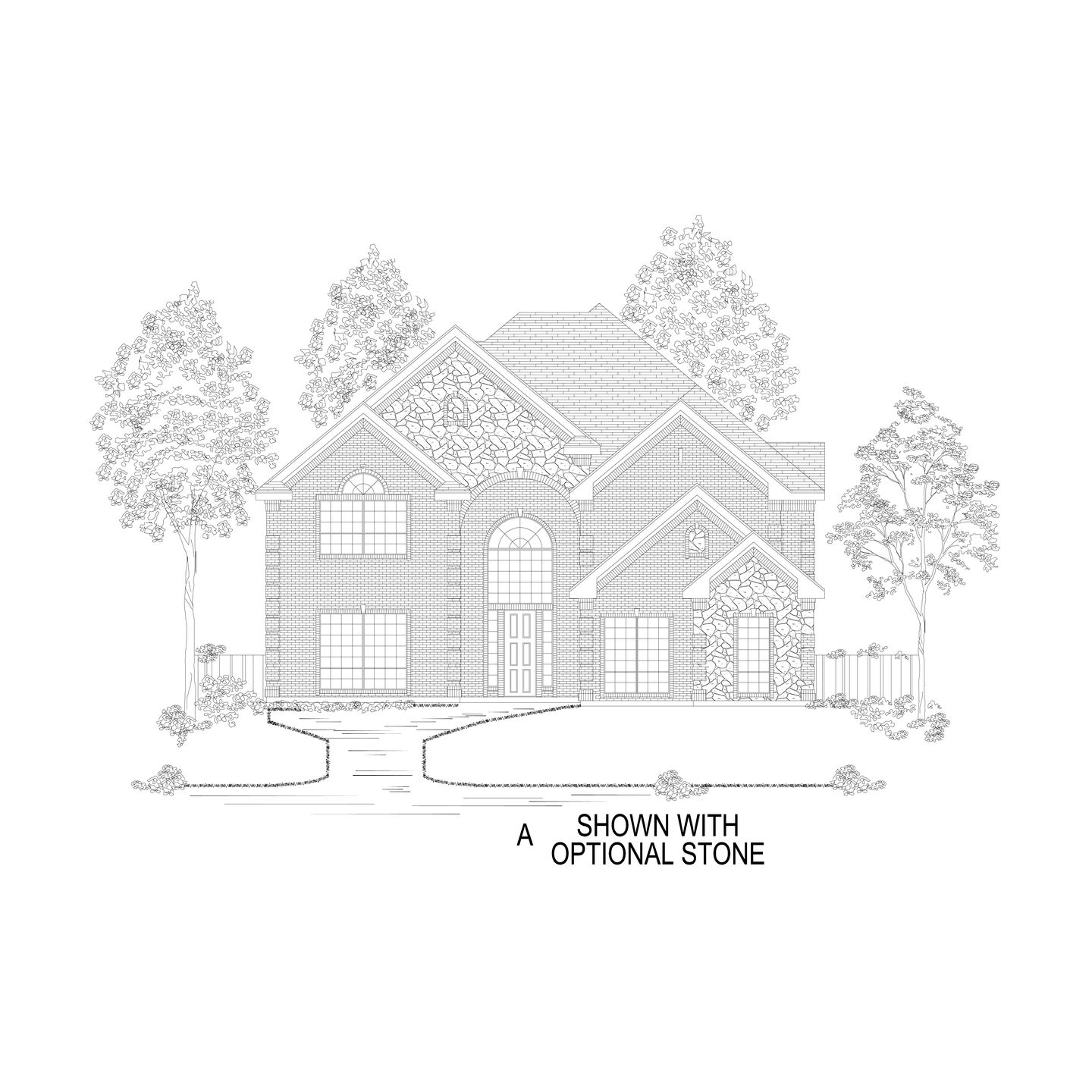 Hillwood FSW (w/Media) Elevation A w/Optional Stone