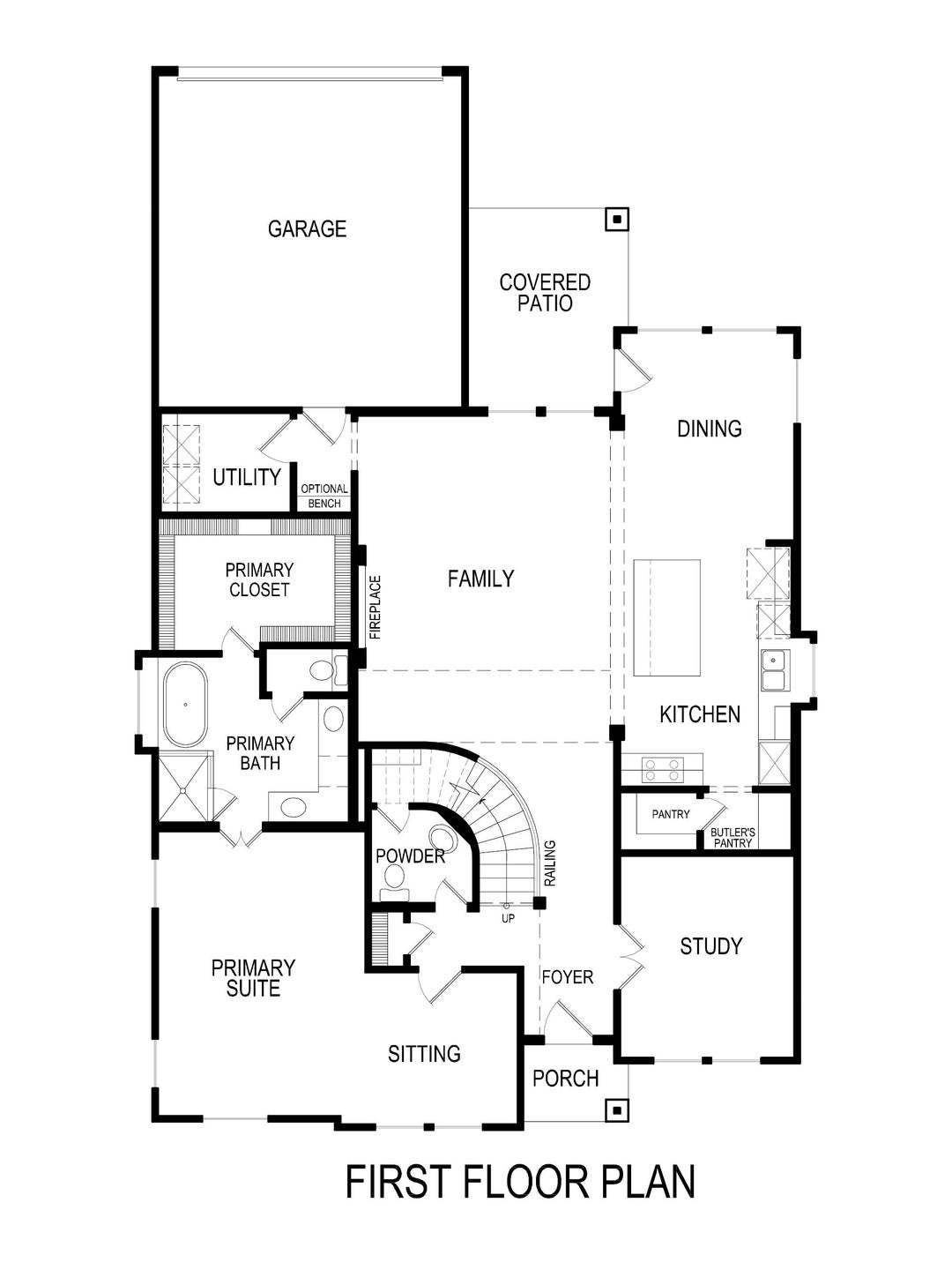 Princeton 2R-CW  First Floor Plan