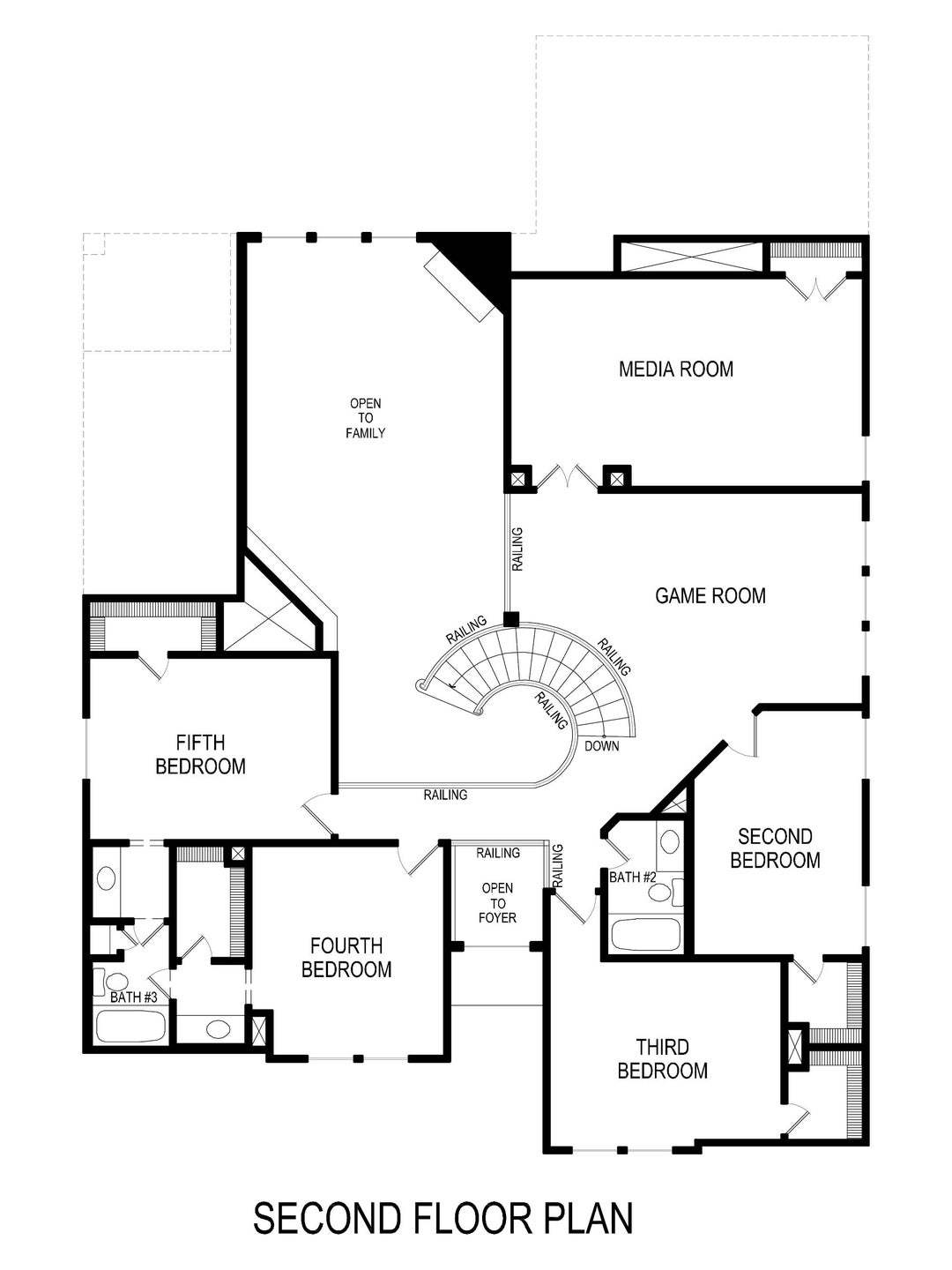 Brentwood 3R w/Media Second Floor Plan