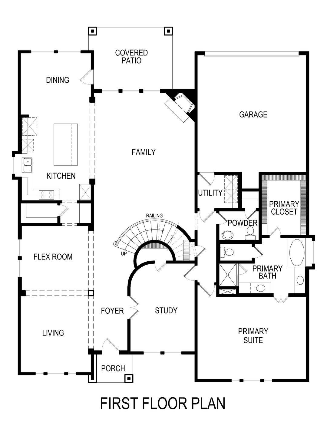 Hillcrest 2R (w/Media) First Floor Plan