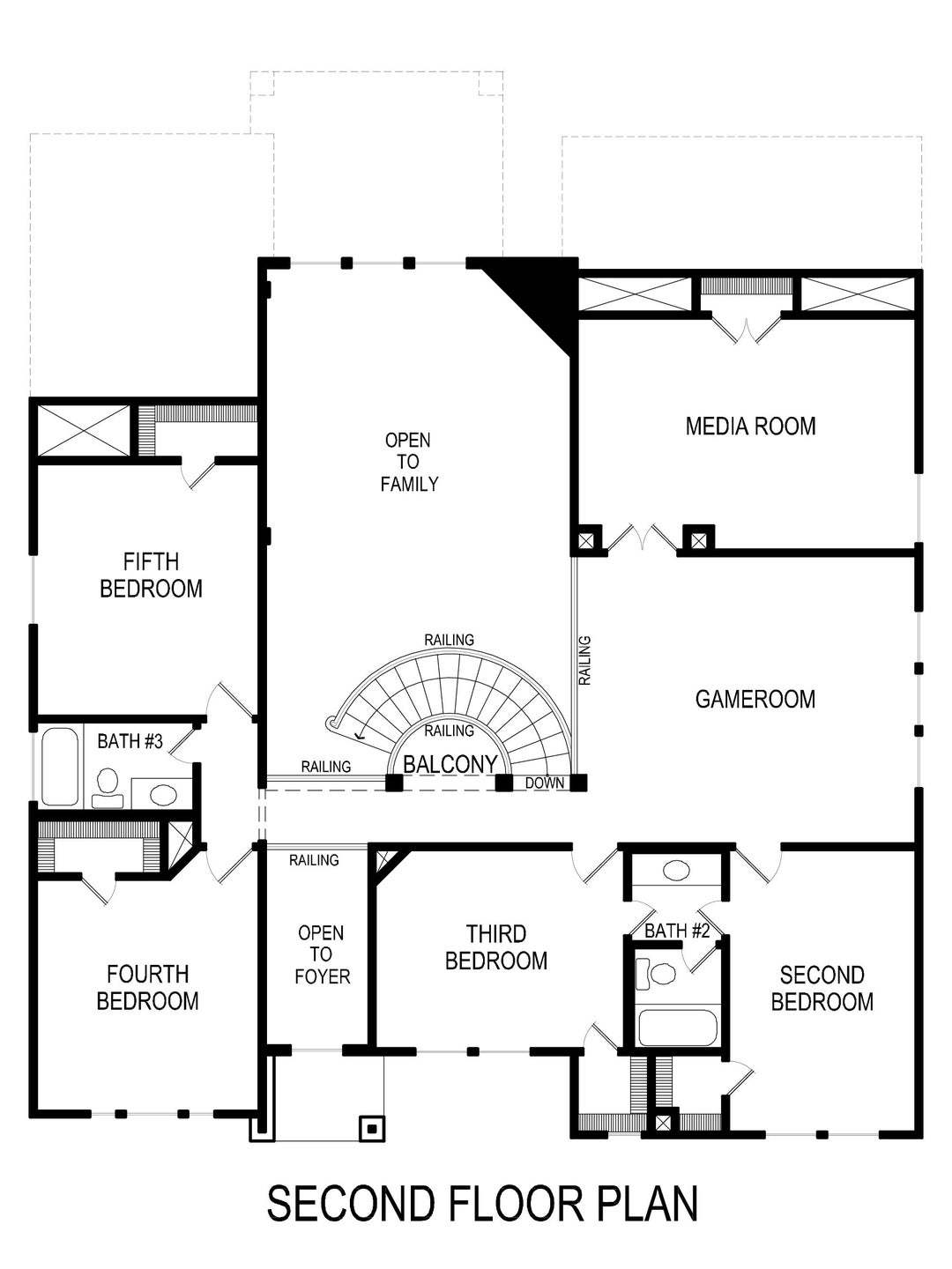 Hillcrest 2R (w/Media) Second Floor Plan