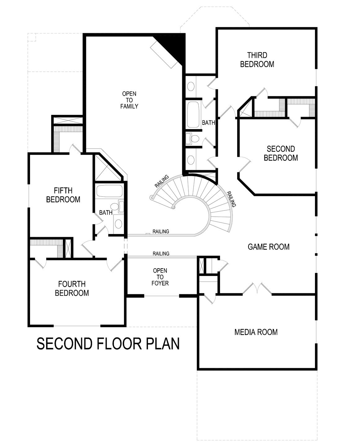 Hillwood FSW (w/Media) Second Floor Plan