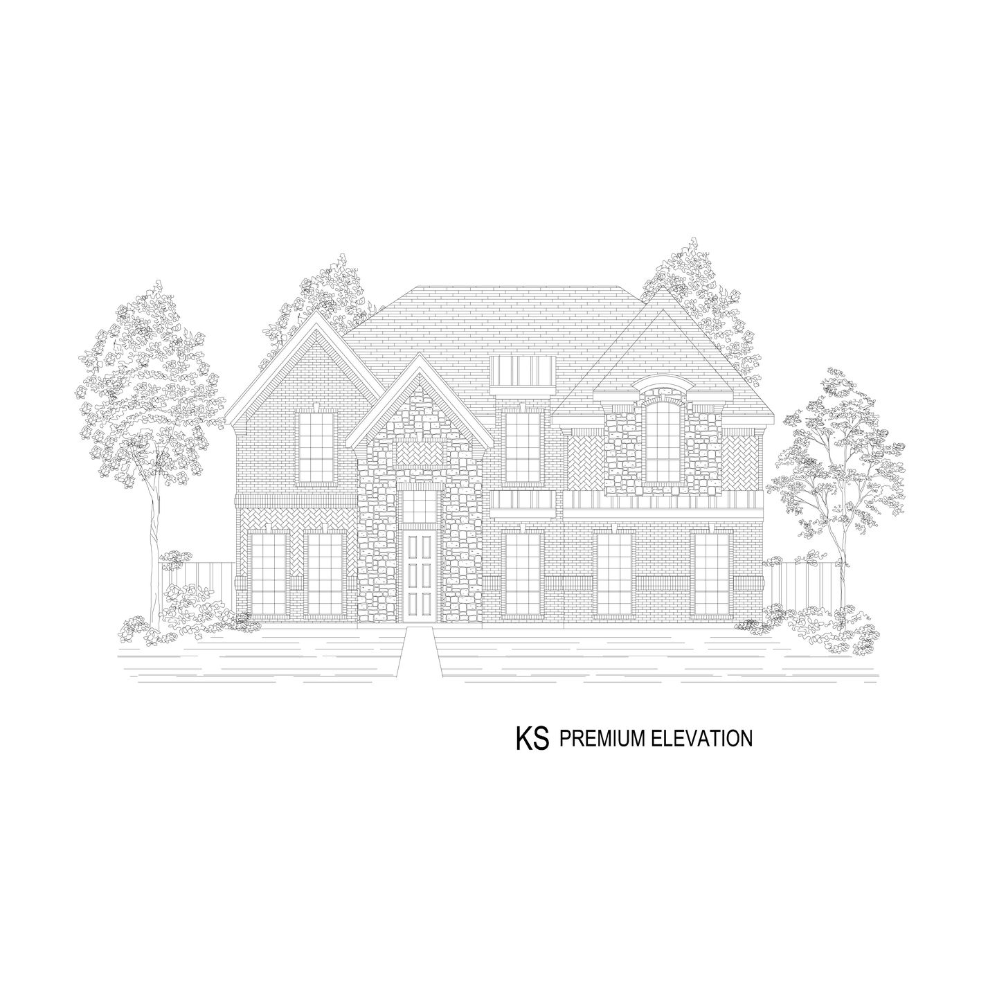 Hillcrest 45 2R-CW (w/Media) - Elevation KS