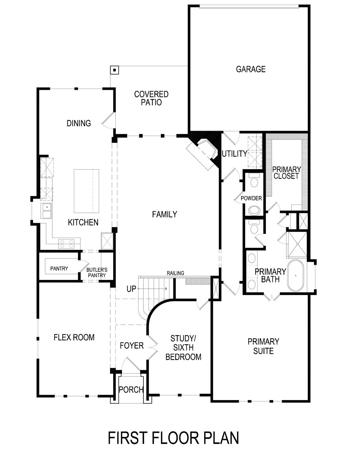 Hillcrest 45 2R-CW (w/Media) - First Floor Plan