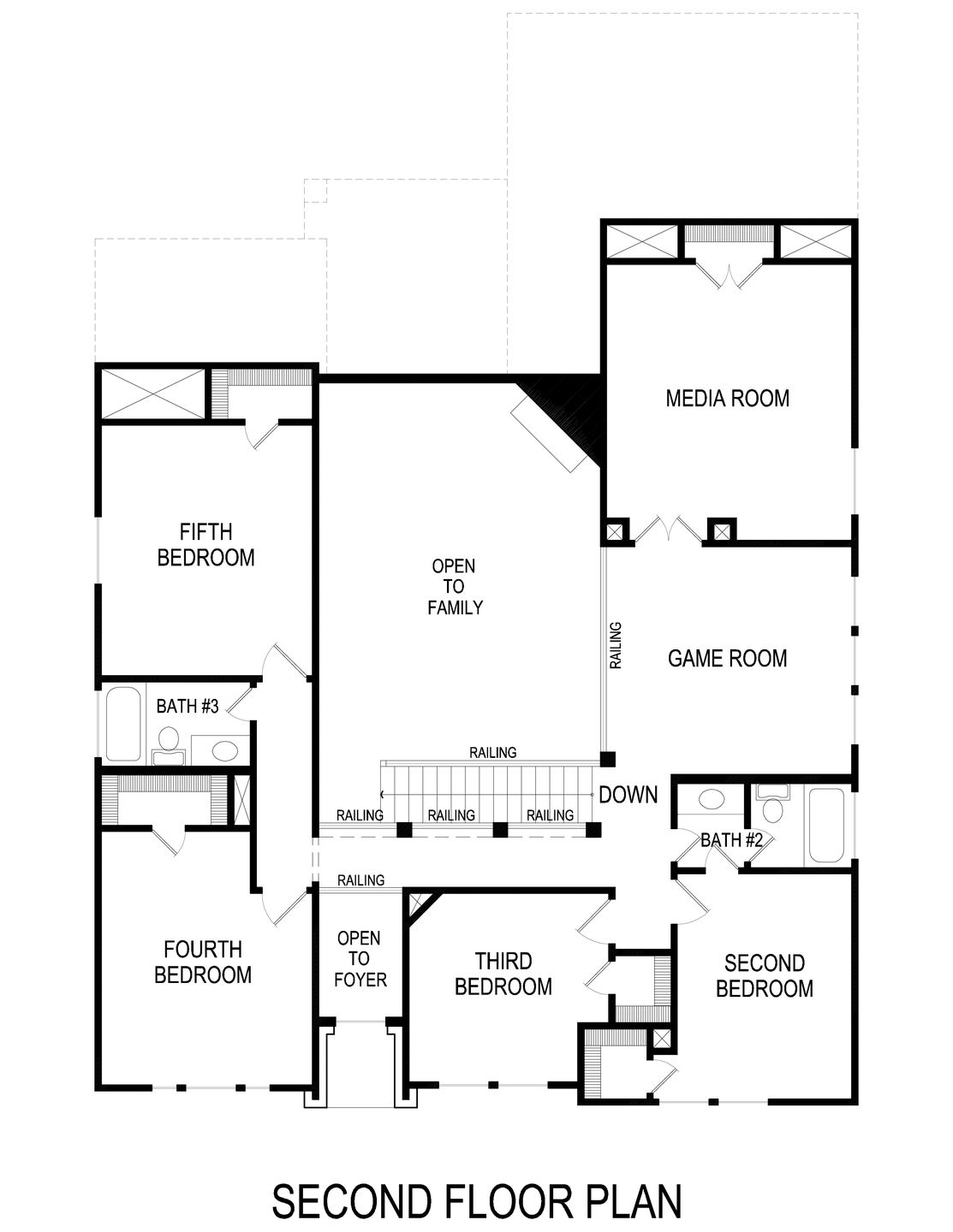 Hillcrest 45 2R-CW (w/Media) - Second Floor Plan