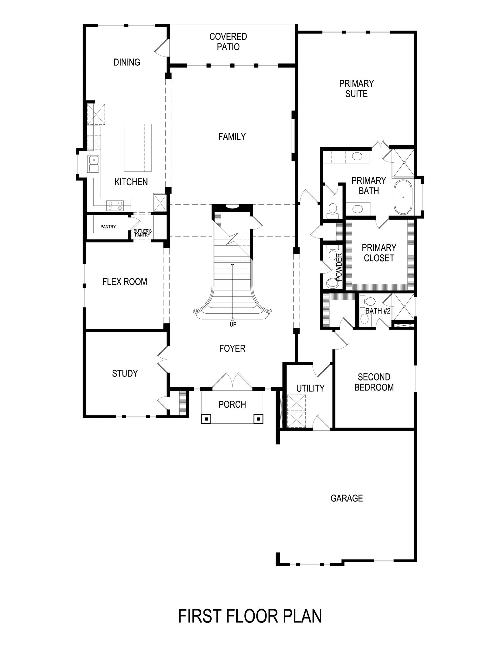 Northcrest 2FSW (w/Media) First Floor Plan