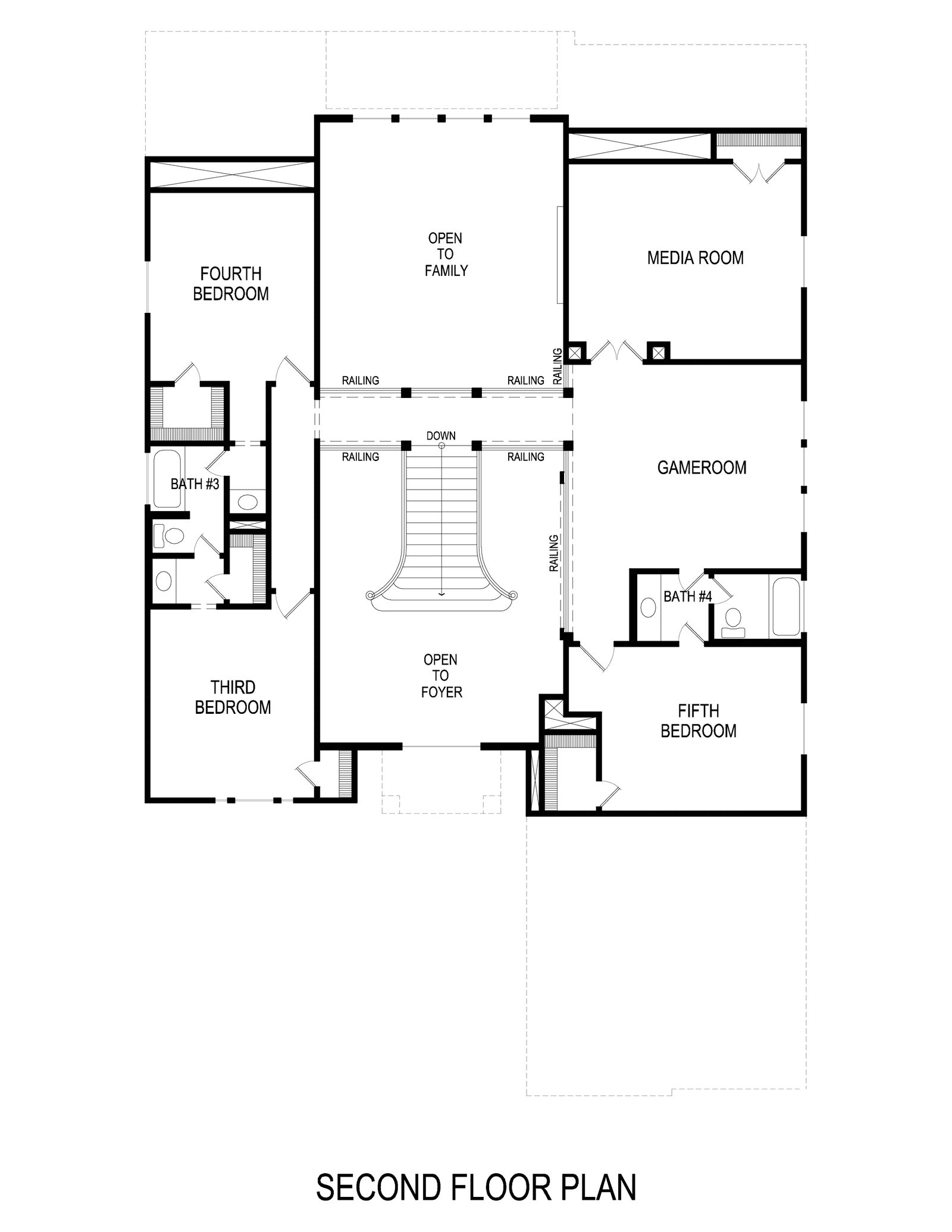 Northcrest 2FSW (w/Media) Second Floor Plan