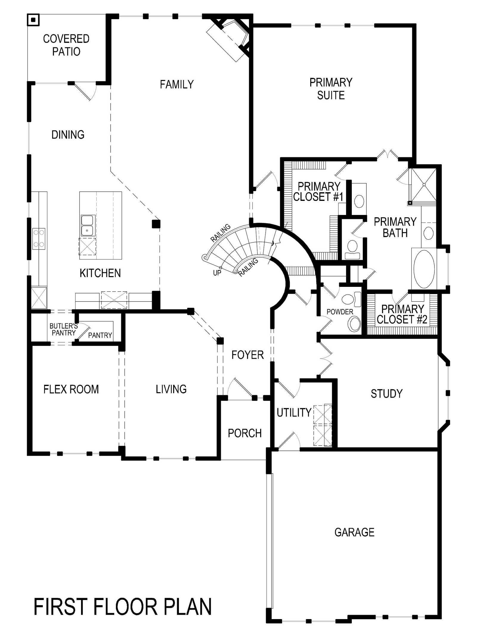 Brentwood 3FSW w/Media First Floor Plan