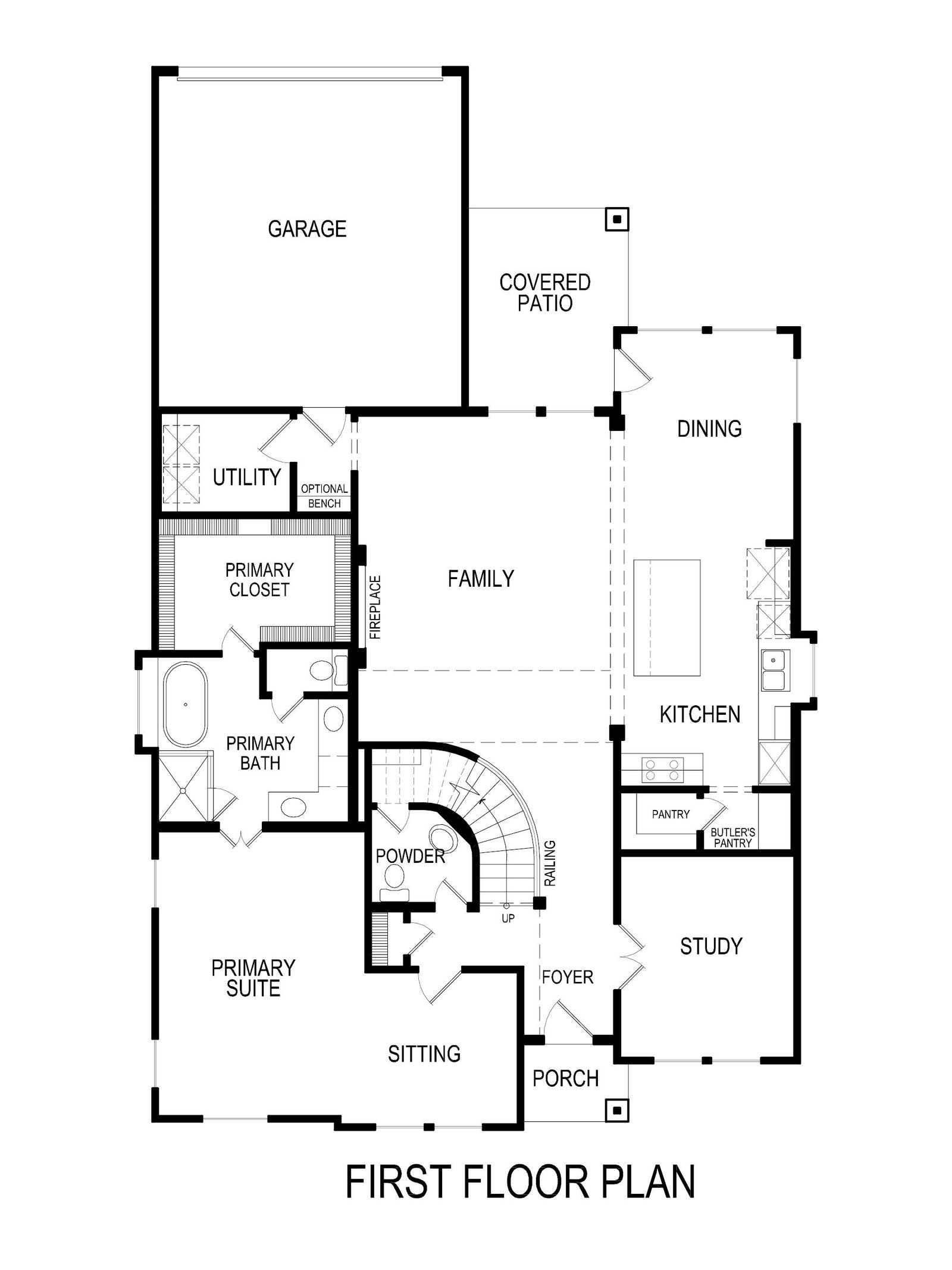 Princeton 2R-CW  First Floor Plan