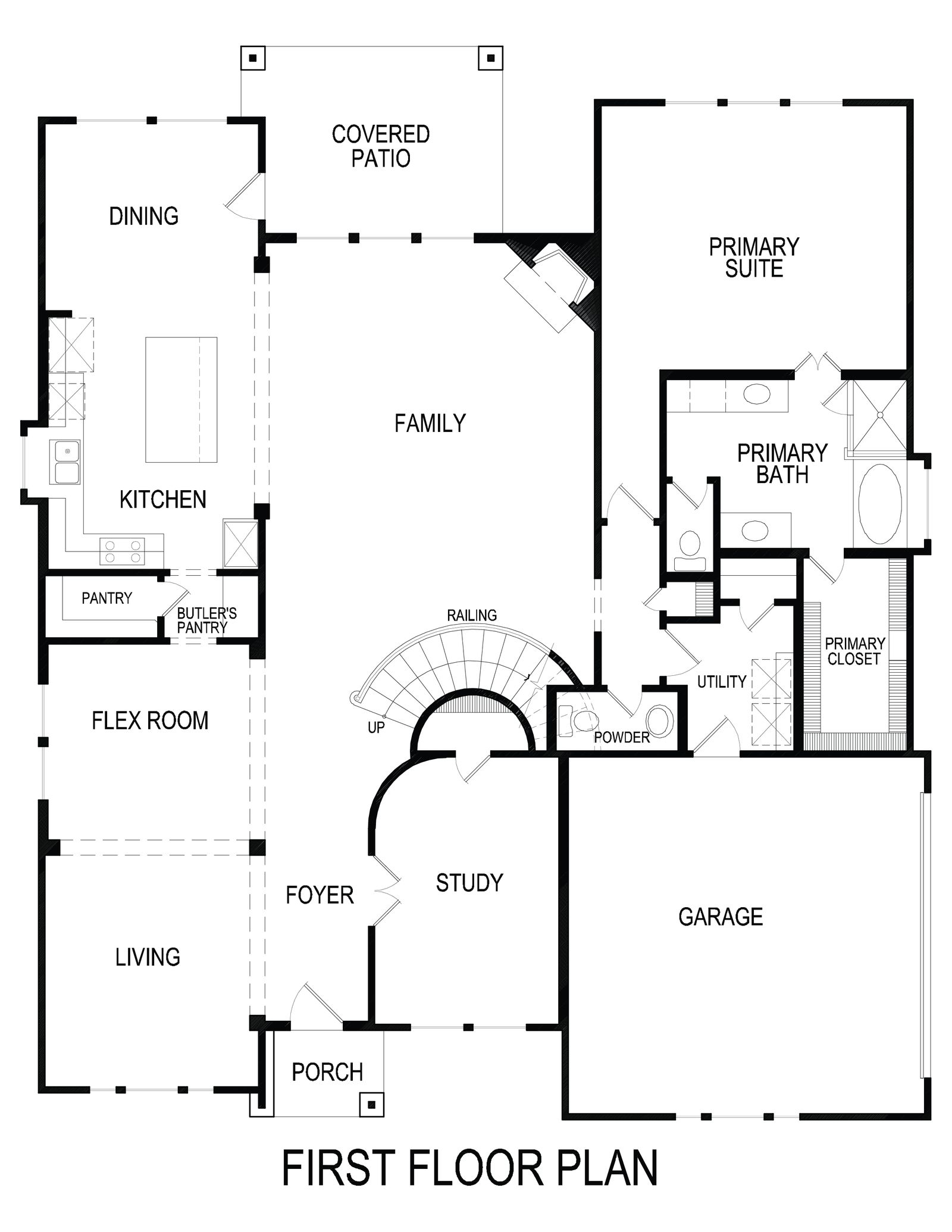 Hillcrest 2FS (w/Media) First Floor Plan