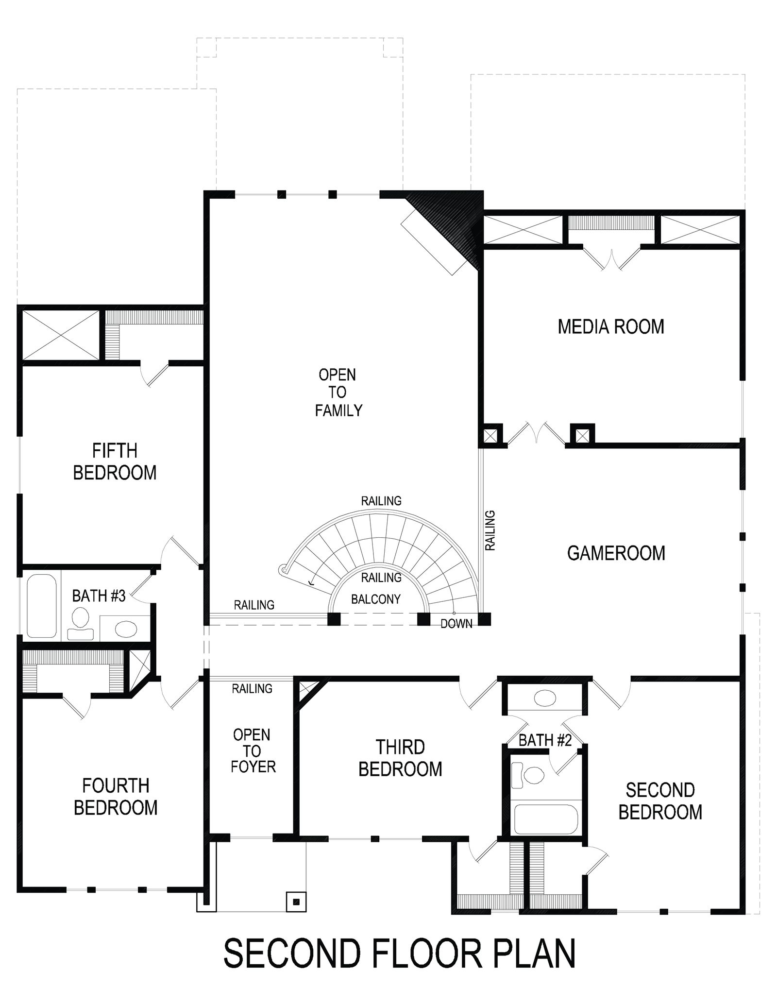 Hillcrest 2FS (w/Media) Second Floor Plan