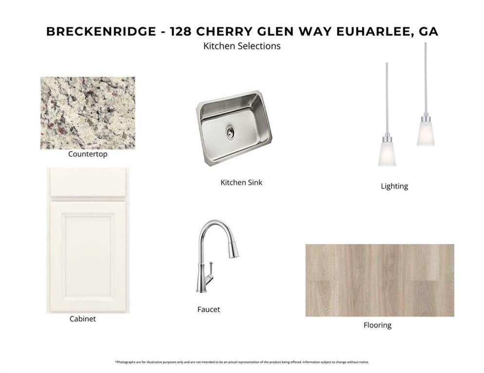 Owner's Bath Selections. Detailing the selected finishes for the bathroom within the property