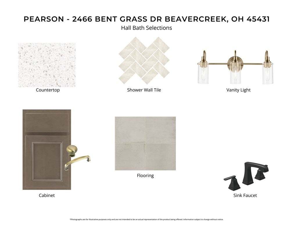 Premium selections for the hall bath include a pol