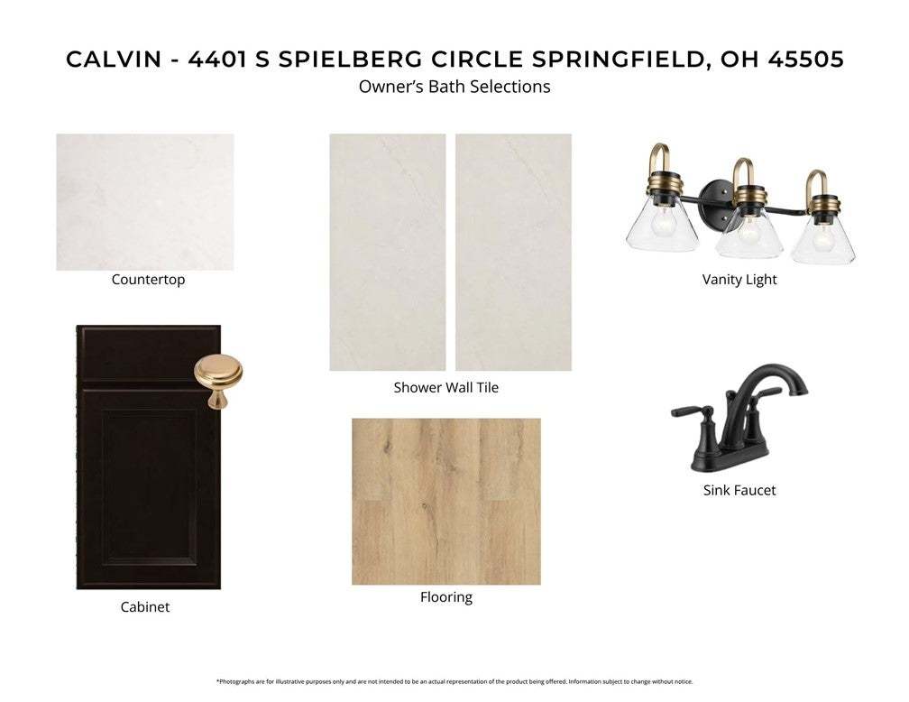 Premium selections for the owner's bath, featuring