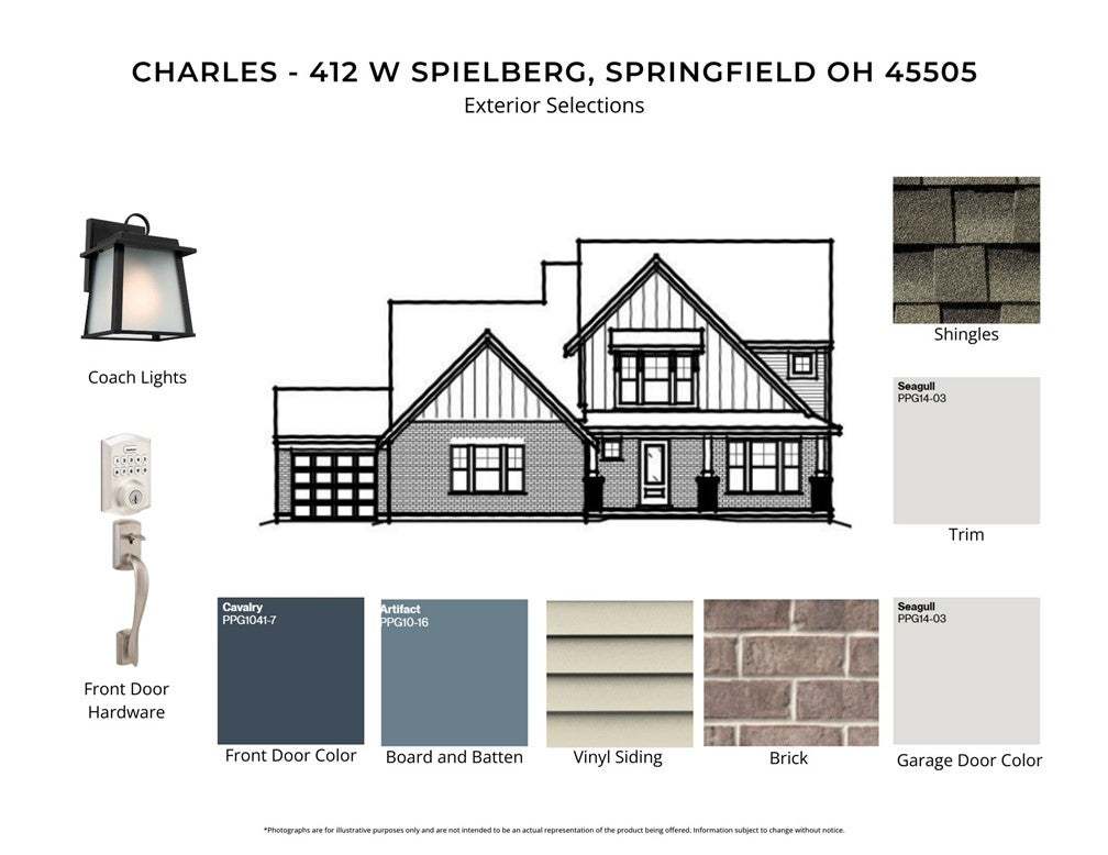 An architectural rendering of a charming residence