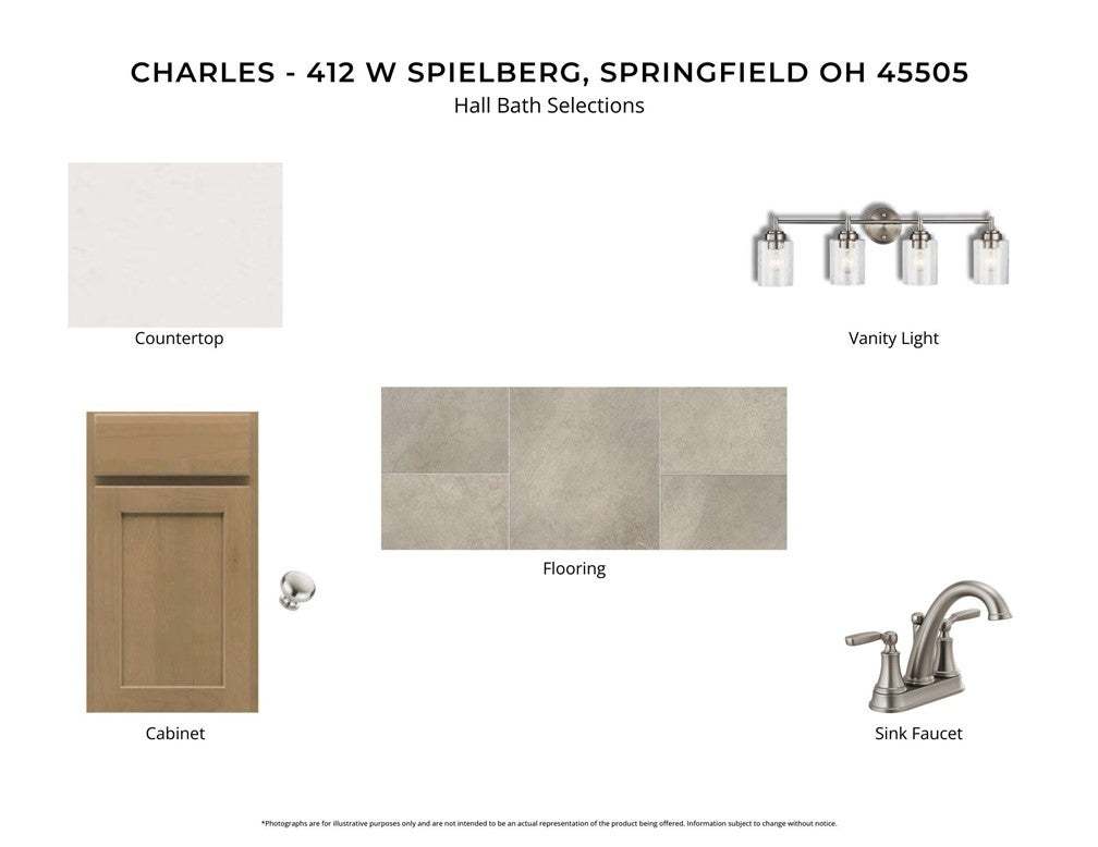 Premium selections for the hall bath include a fre