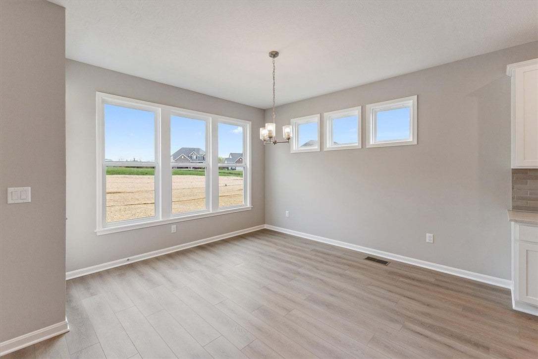 Bright and open, this dining area features ample n