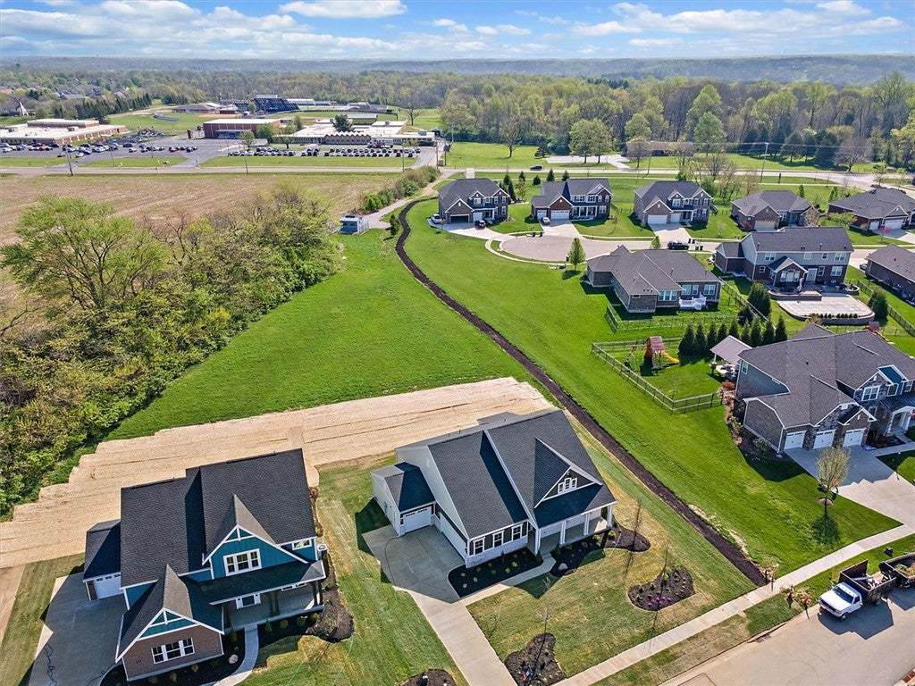 This aerial view showcases a vibrant community nes