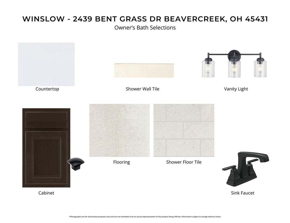 Owner's bath selections present a harmonious palet