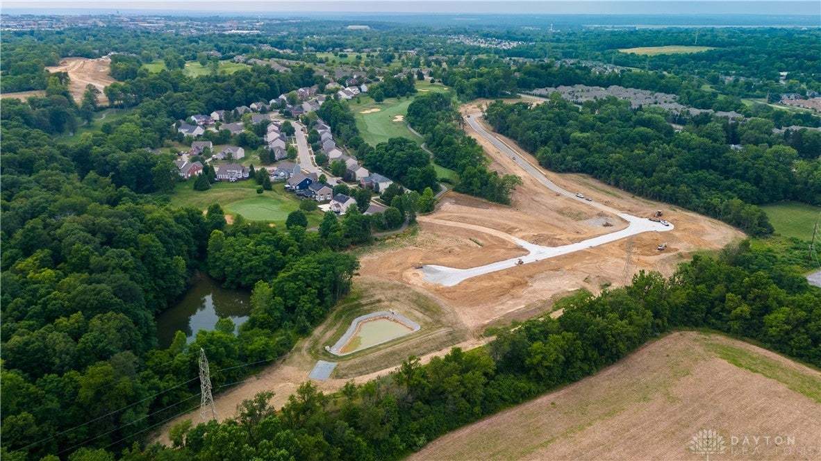 An aerial view showcases a vibrant community nestl
