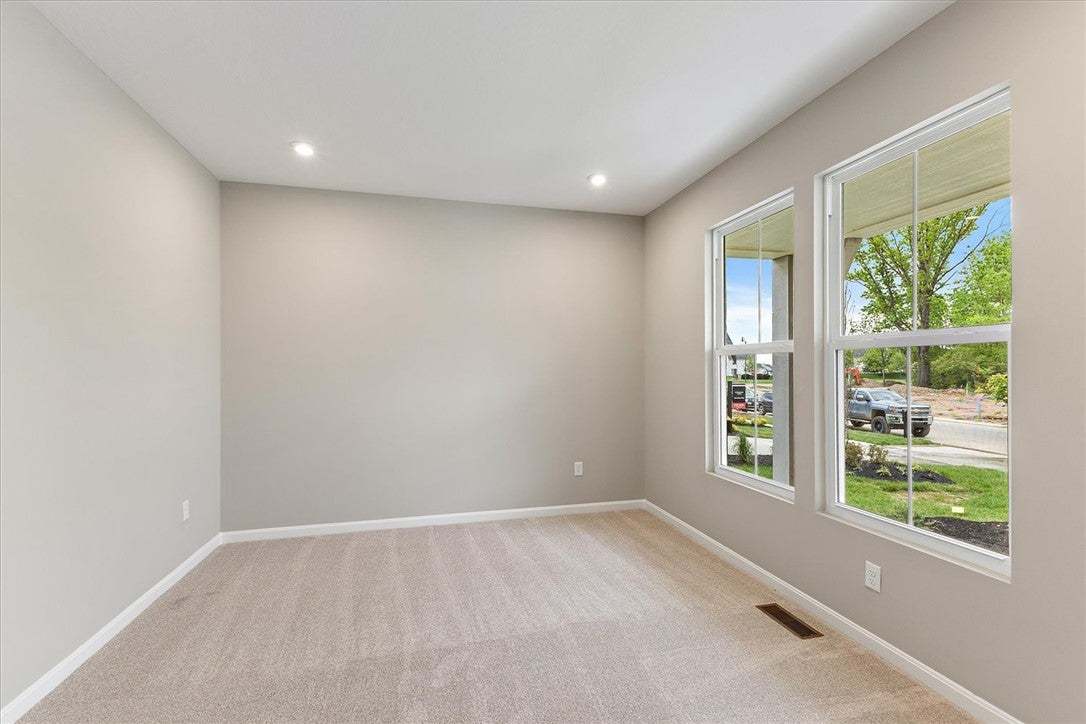 This airy interior space offers bright recessed li