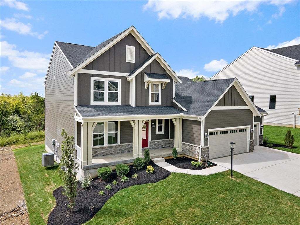 Craftsman architectural details and stone accents