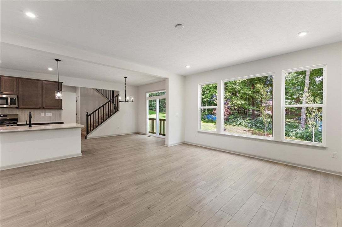 An open floor plan connects the main living spaces