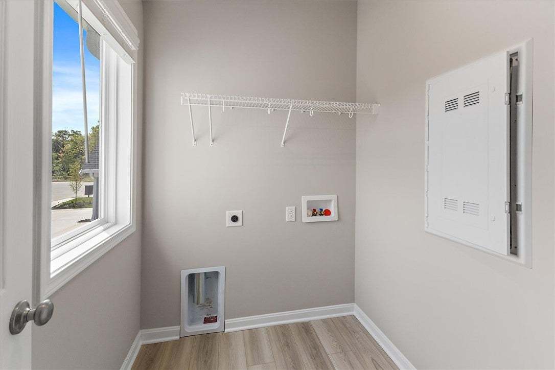 Natural light fills this practical laundry space c