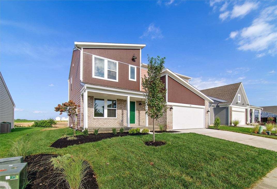 Modern architectural lines define this dual-level