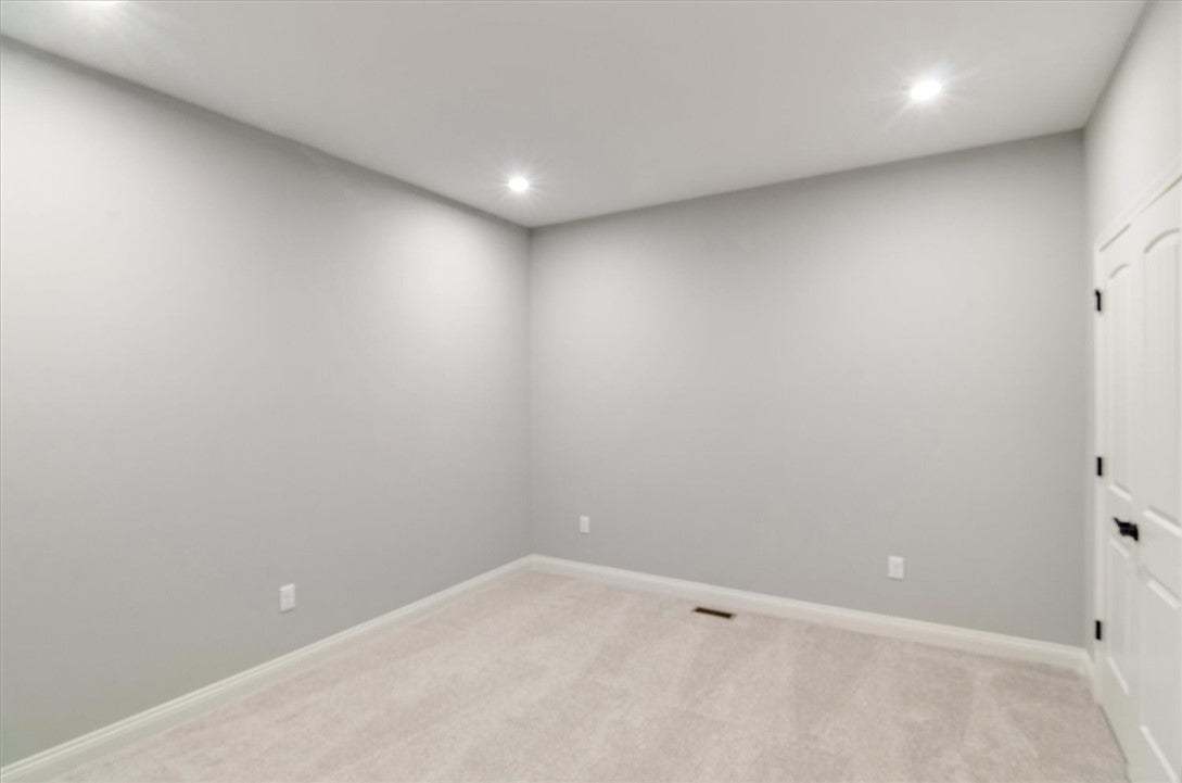 Crisp recessed lighting illuminates a versatile fi