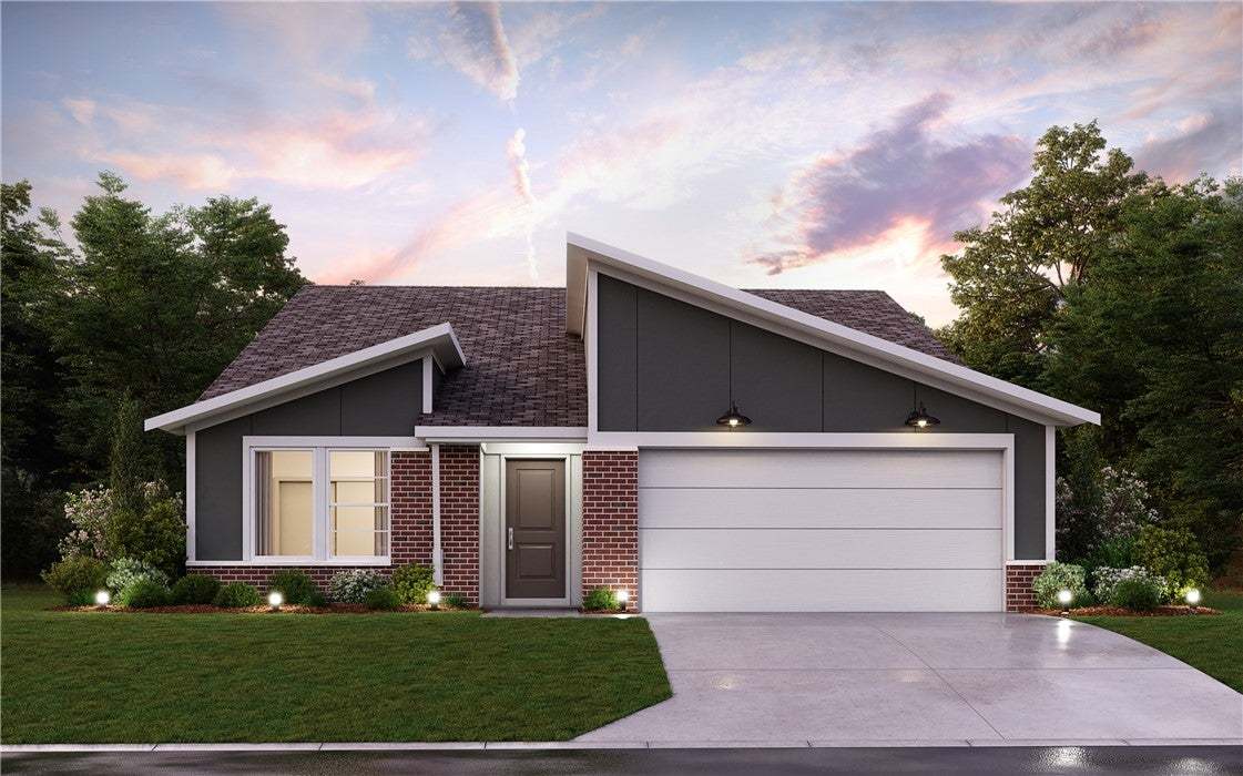 A striking modern facade with contrasting brick an