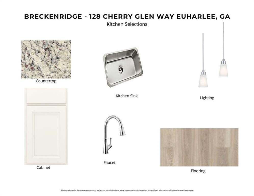 Owner's Bath Selections. Detailing the selected finishes for the bathroom within the property