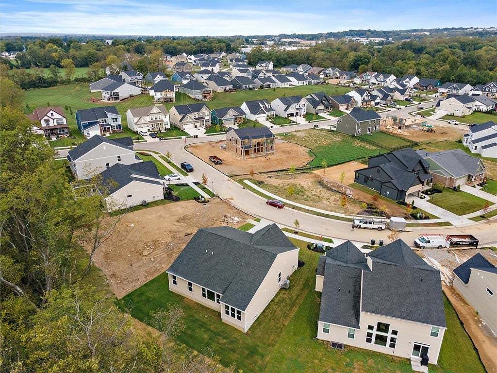 An aerial perspective showcases a developing neigh