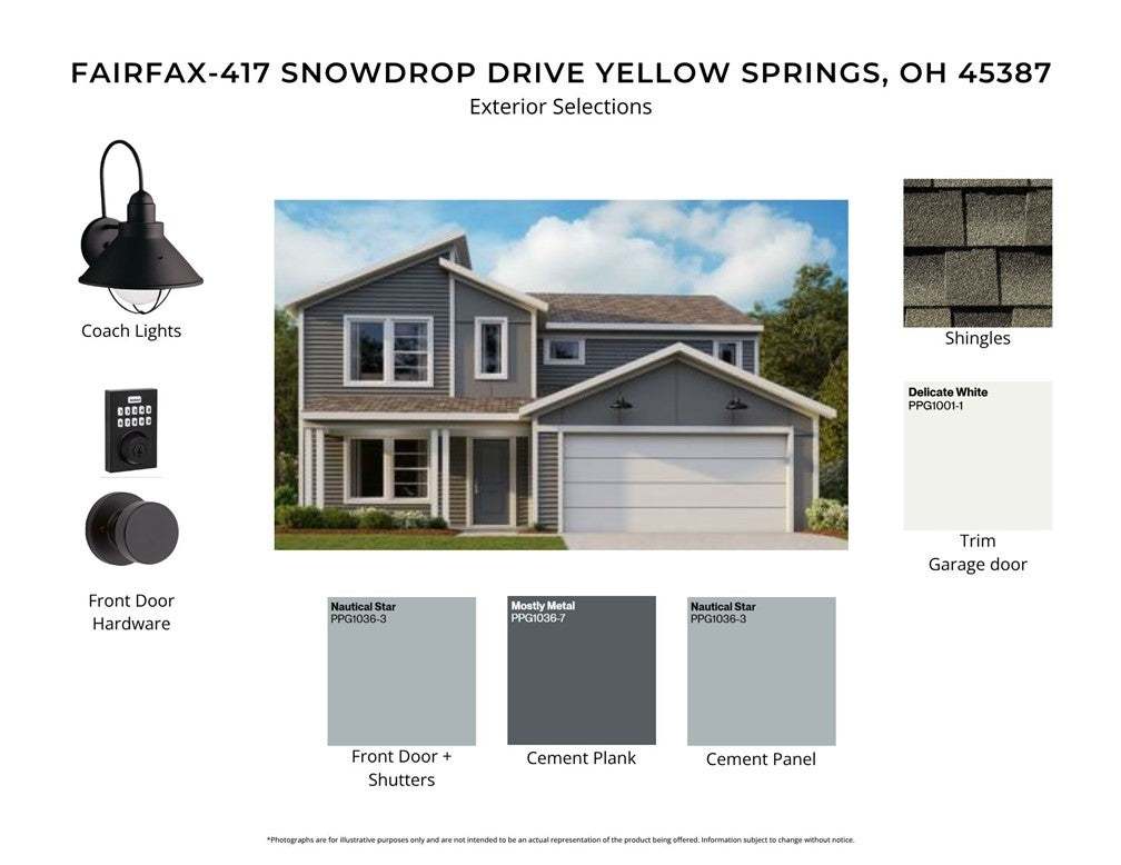 Selected exterior finishes showcase a modern color
