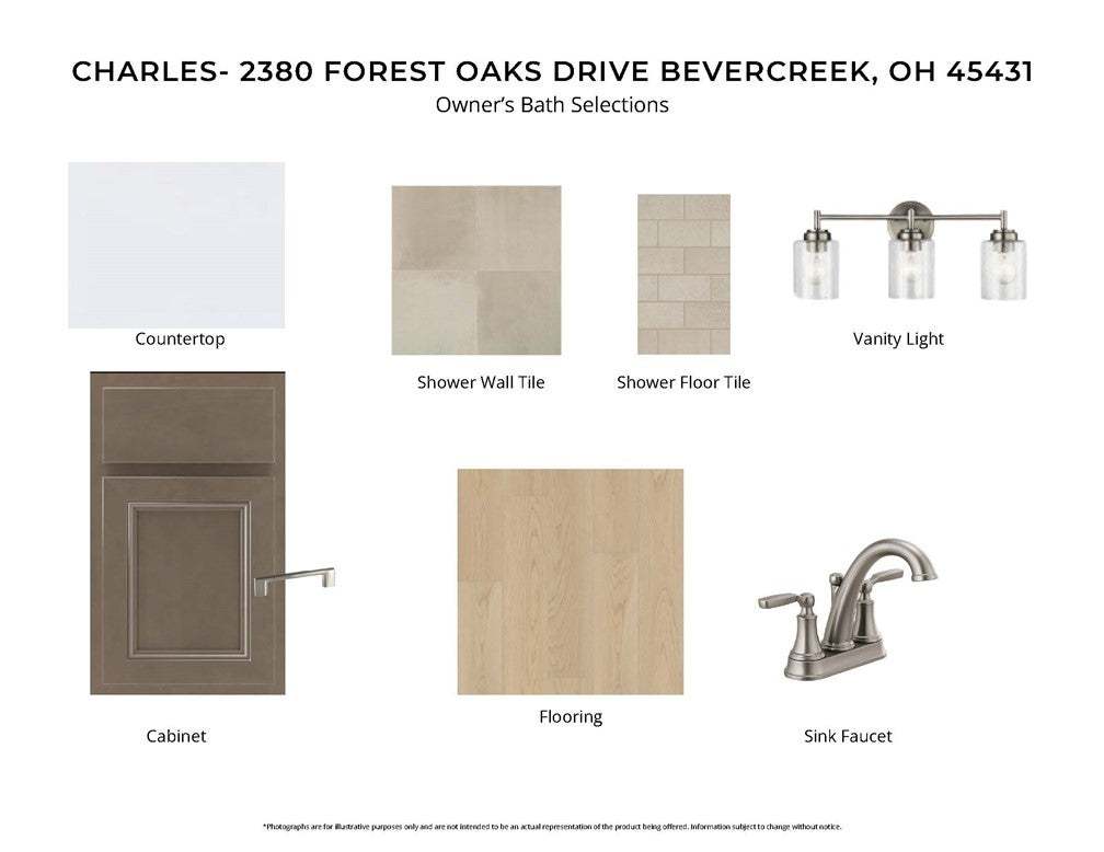 Detailed selection board displays premium finishes