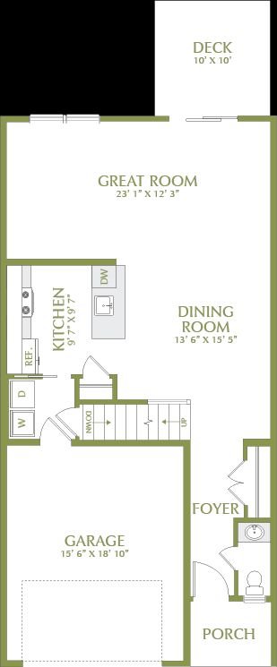 The Addison first floor layout.