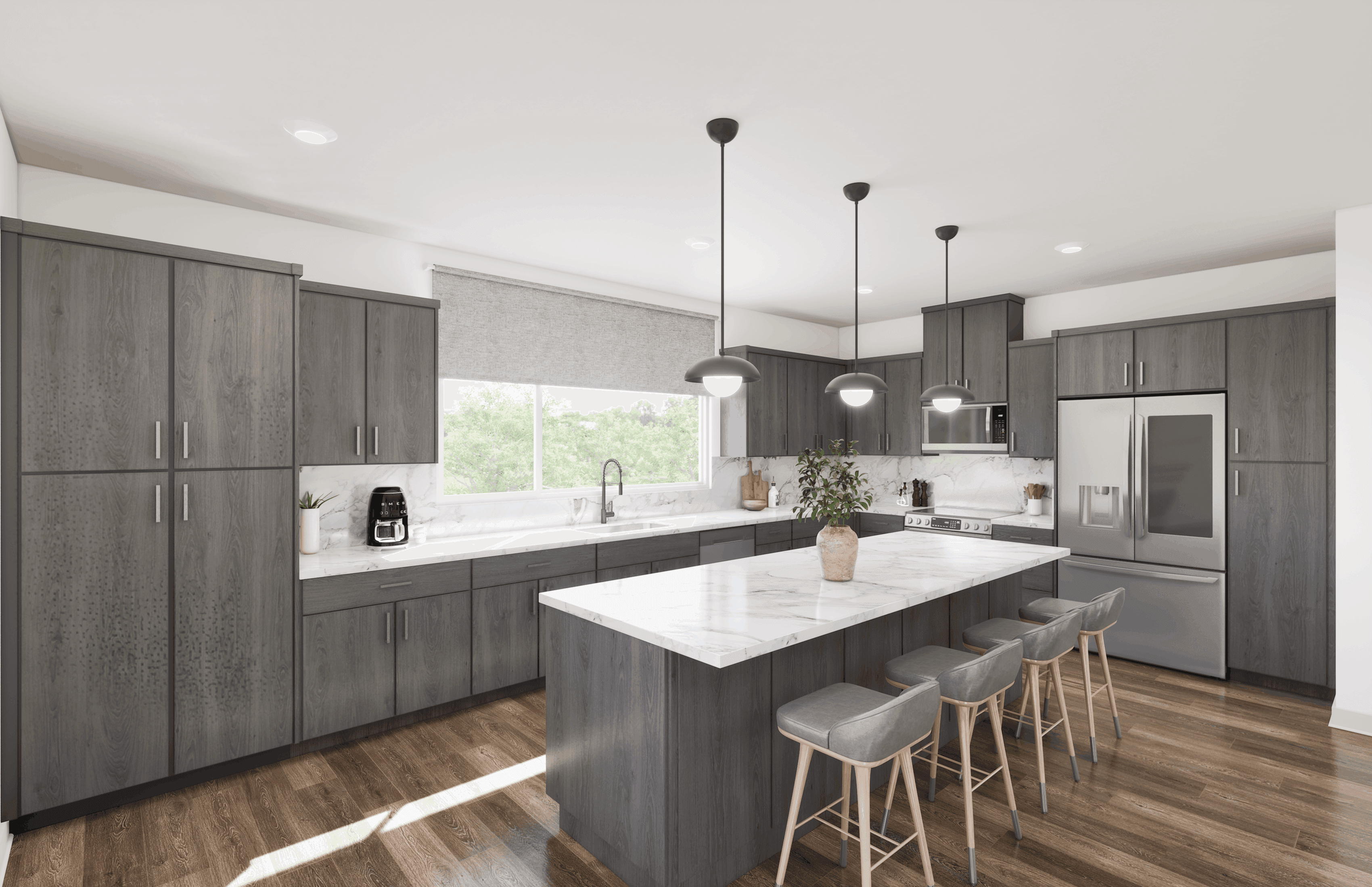 Featuring an Expansive Kitchen Island