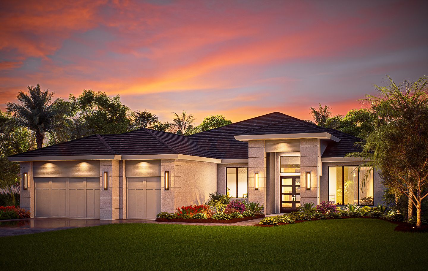 Contemporary Elevation Dusk | Wavecrest