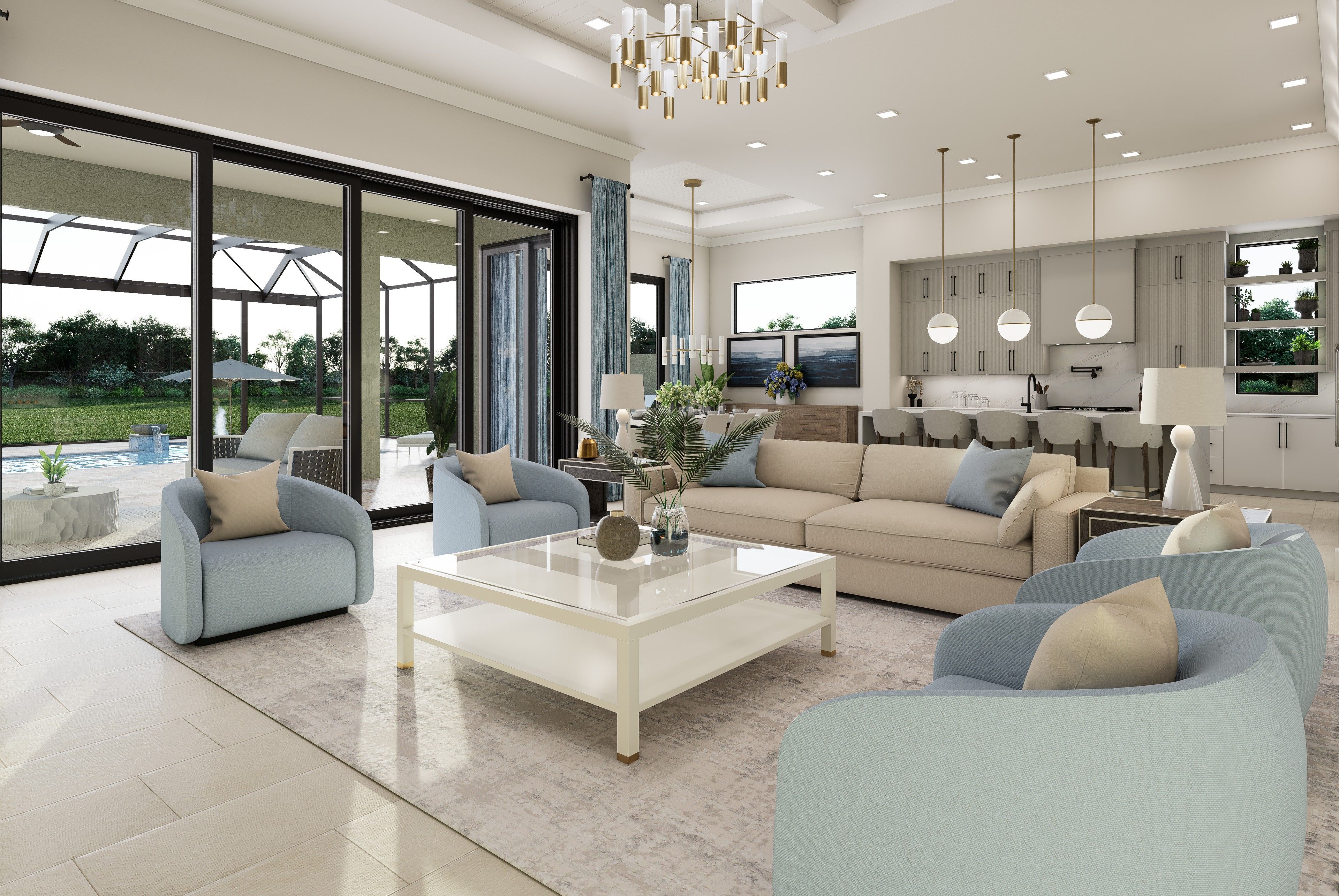 Great Room Virtually Rendered | Wavecrest