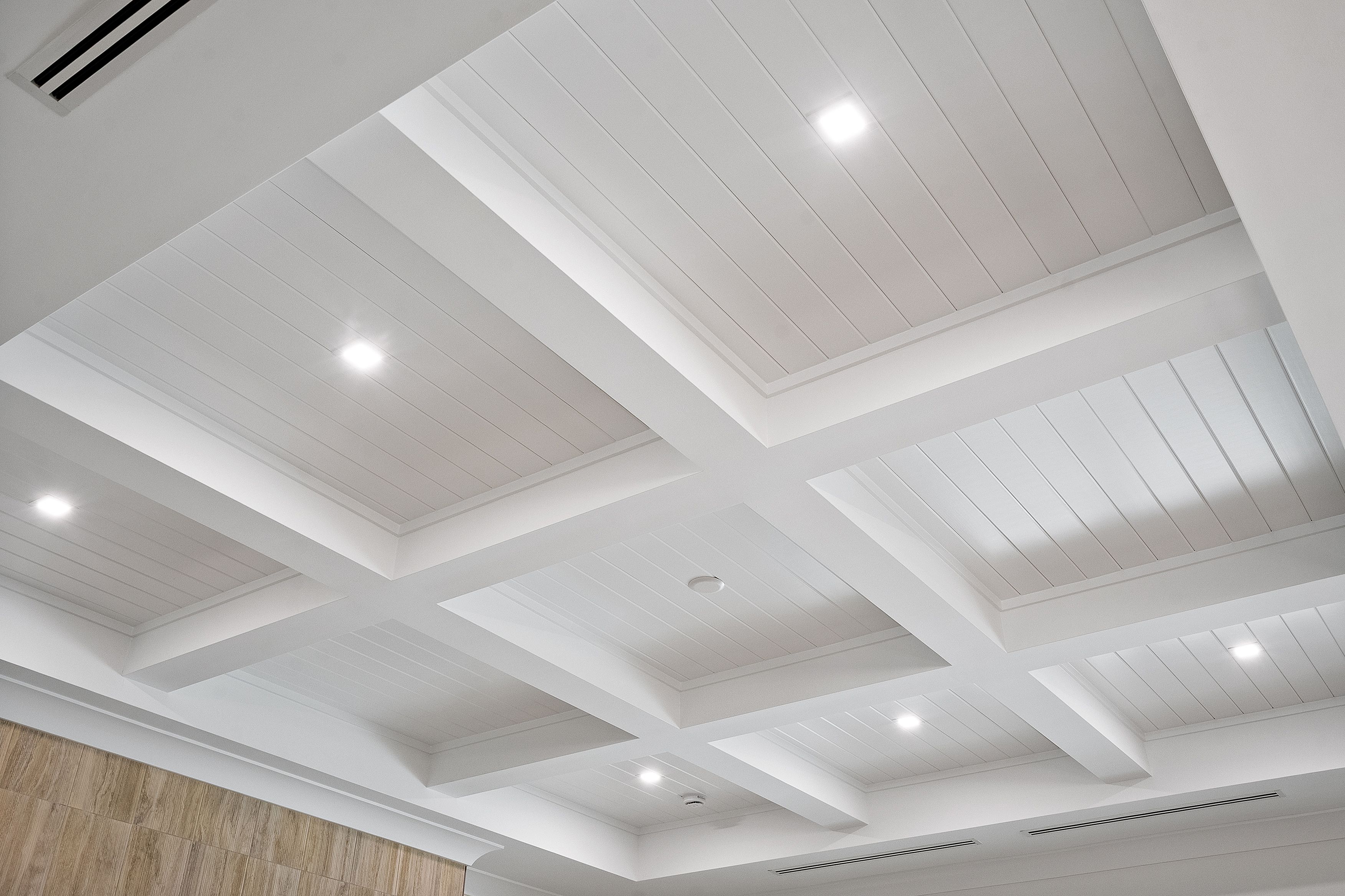 Coffered Ceiling in Great Room | 9160 Seaglass Ct