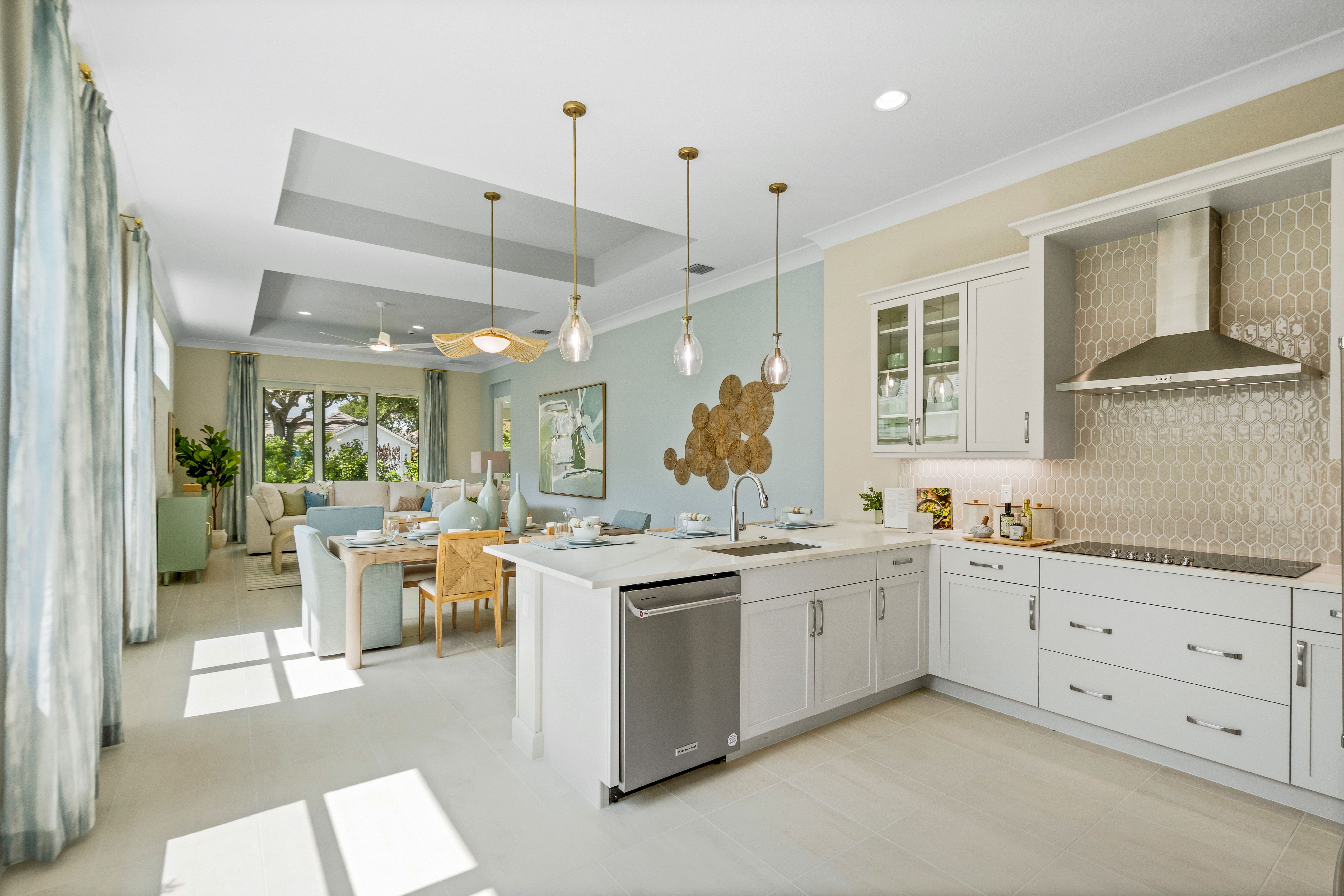 Kitchen to Dining and Great Room | 2147 Falls Manor