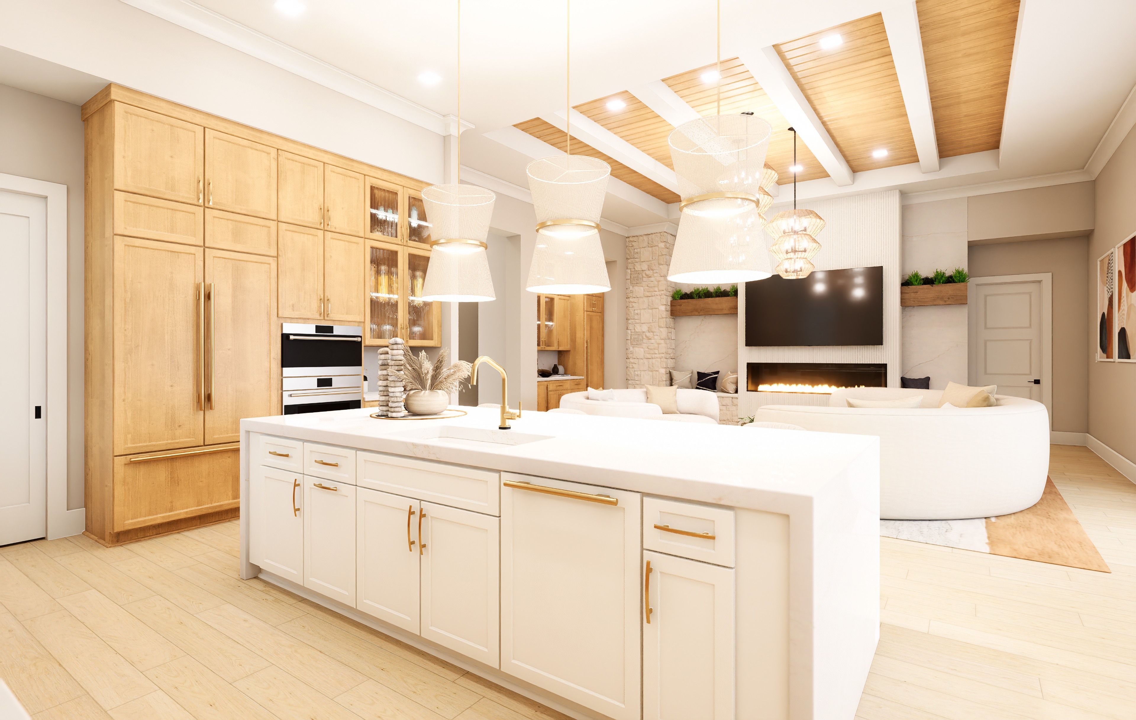 Kitchen and Great Room Virtual Rendering | Bridgewater