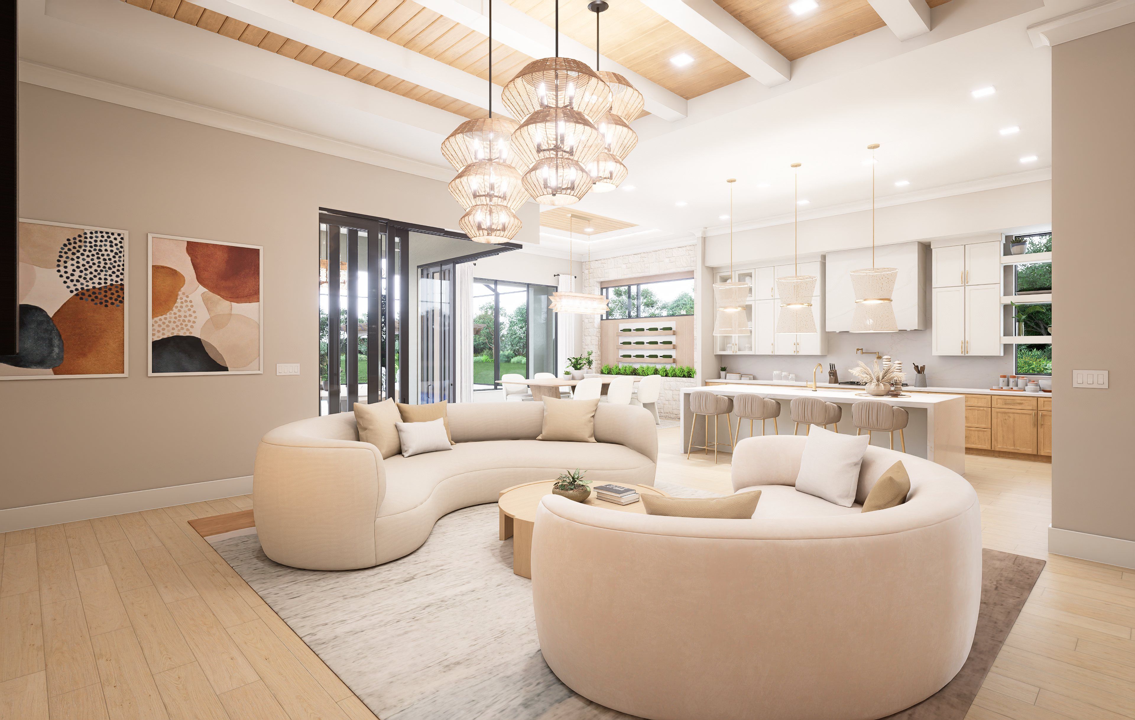 Great Room to Kitchen & Dining Virtual Rendering | Bridgewater