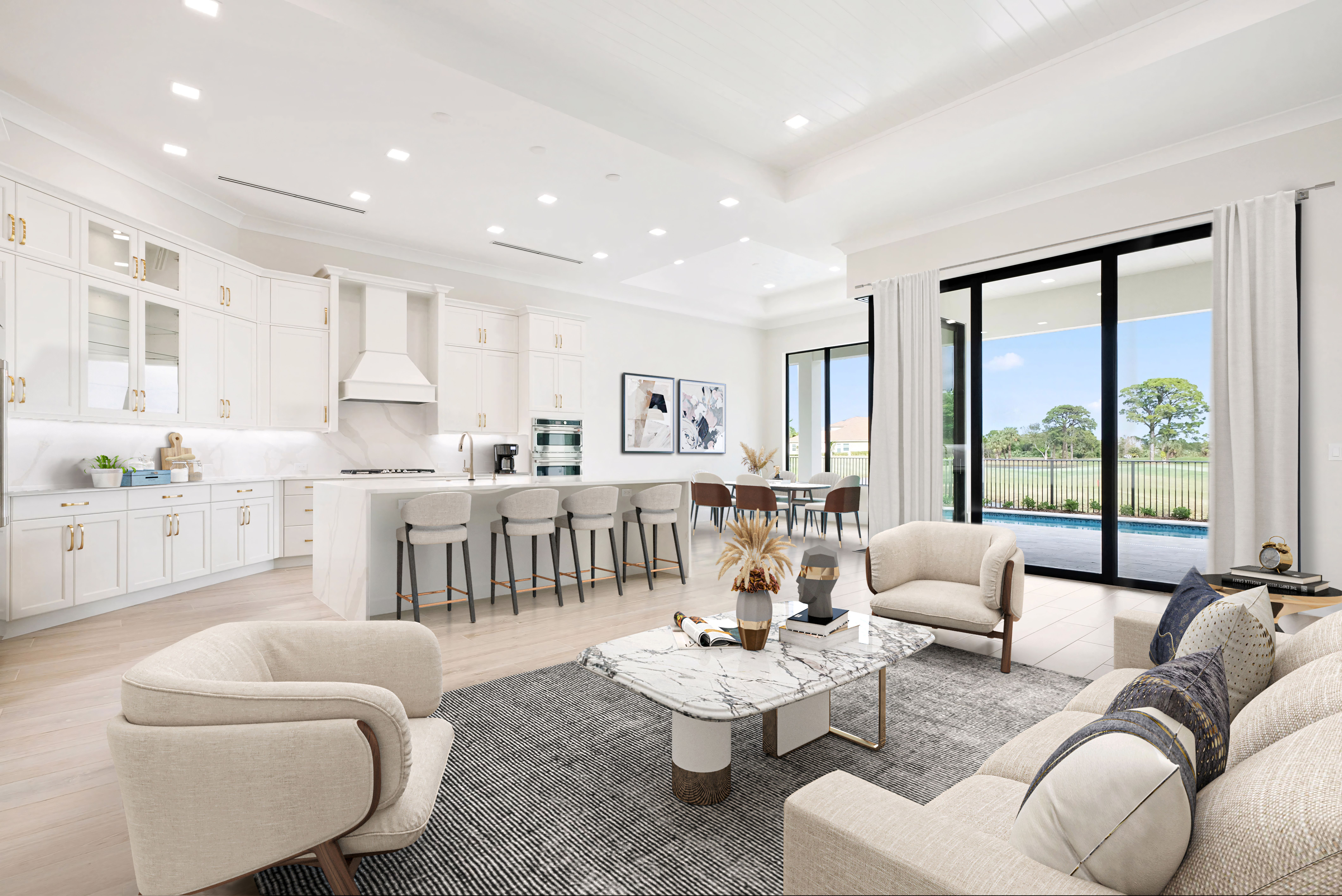 Great Room Virtually Staged | 109 SE Via Verona