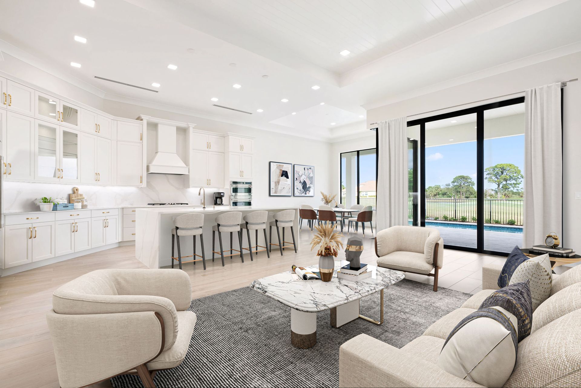 Great Room Virtually Staged | 109 SE Via Verona