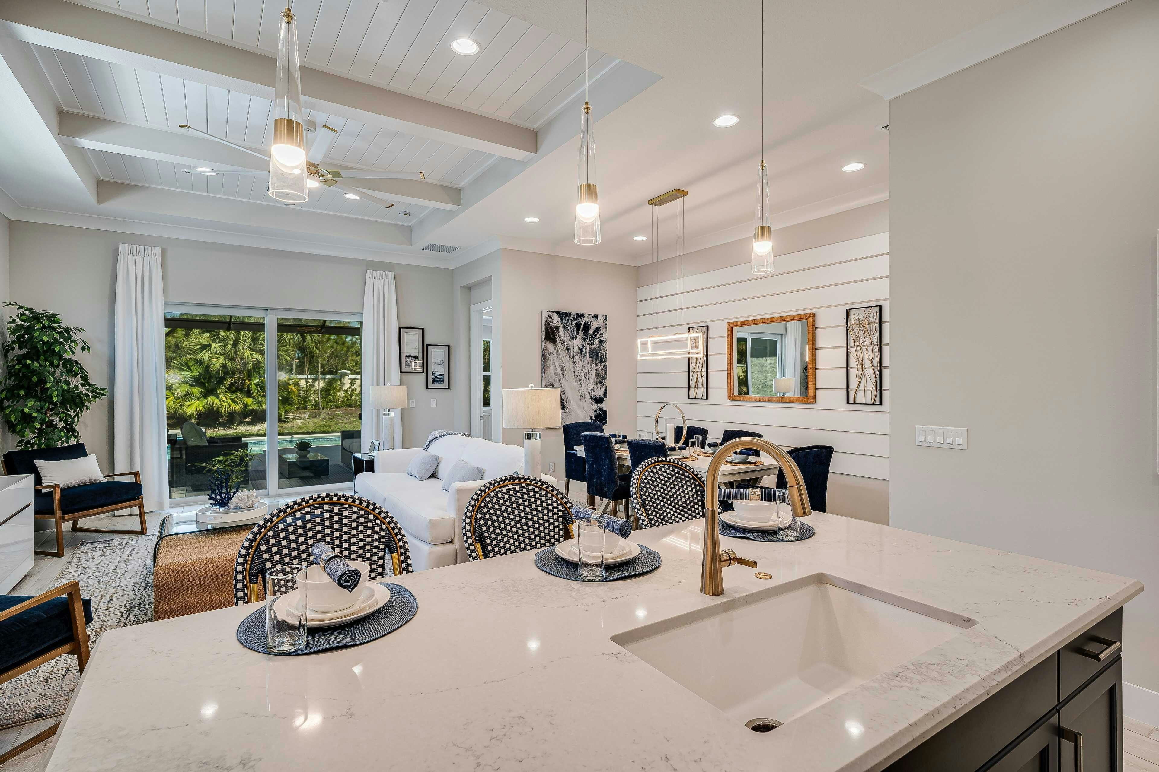 Kitchen Island to Great Room and Dining | Beacon Model